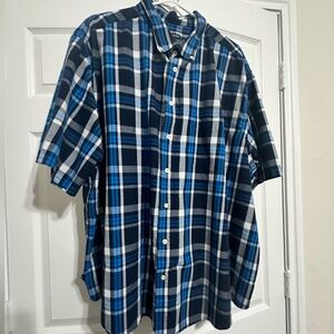 Checkered blue button down